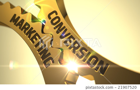 Conversion Marketing Concept. Golden Cog Gears. 21907520