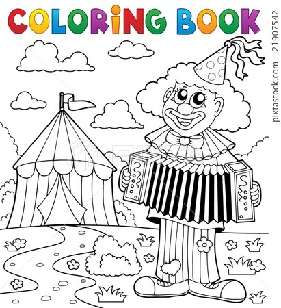 Coloring book clown near circus theme 4 21907542