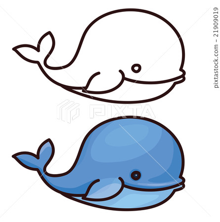 Vector  whale cartoon. 21909019