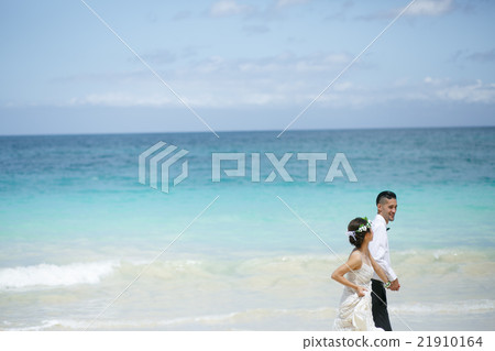 新娘和修飾海灘婚禮 21910164