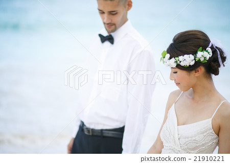 Bride and grooming beach wedding 21910221