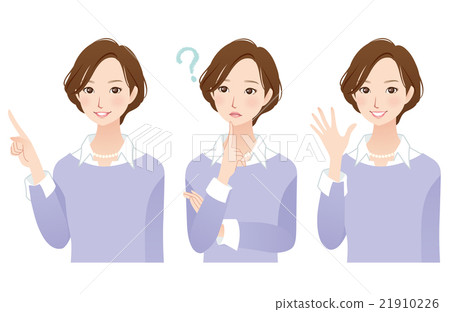 Female facial expression pose in forties Female facial expression pose in forties 21910226