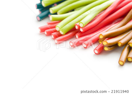 Sweet gummy sticks with different flavor. 21911940