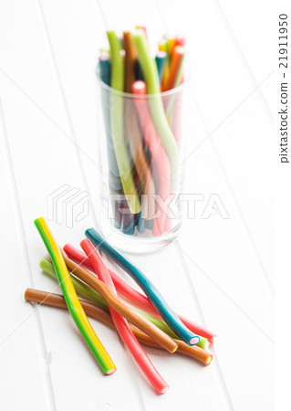 Sweet gummy sticks with different flavor Sweet gummy sticks with different flavor 21911950