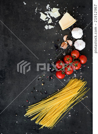 Food frame. Pasta ingredients. Cherry-tomatoes Food frame. Pasta ingredients. Cherry-tomatoes 21912967