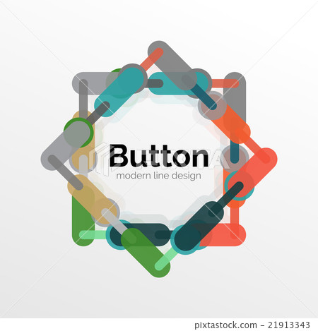 Thin line design geometric button, flat 21913343