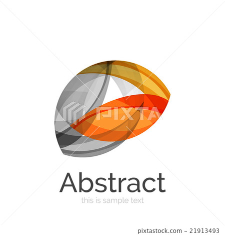 Circle logo. Transparent overlapping swirl shapes 21913493