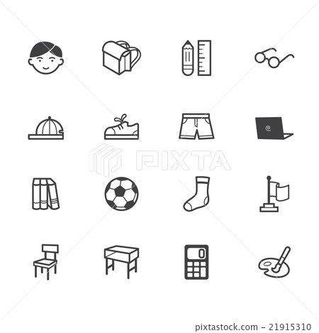 boy school vecter black icon set on white bg boy school vecter black icon set on white bg 21915310