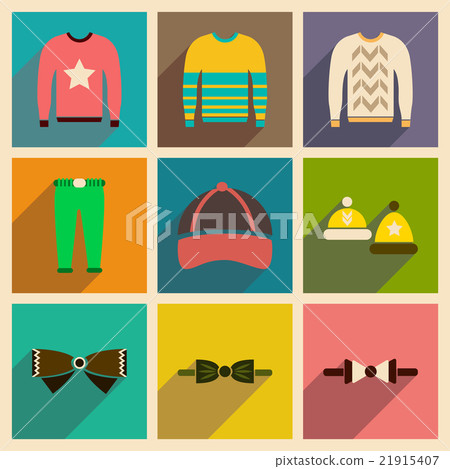 Modern flat icons vector collection with shadow 21915407