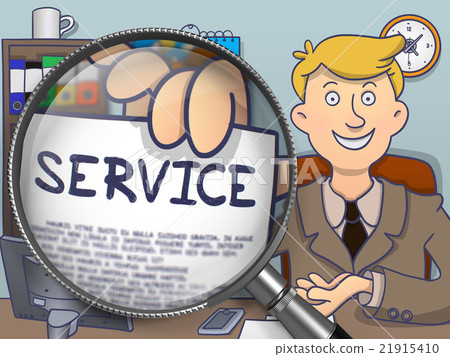 Service through Magnifying Glass. Doodle Design. Service through Magnifying Glass. Doodle Design. 21915410