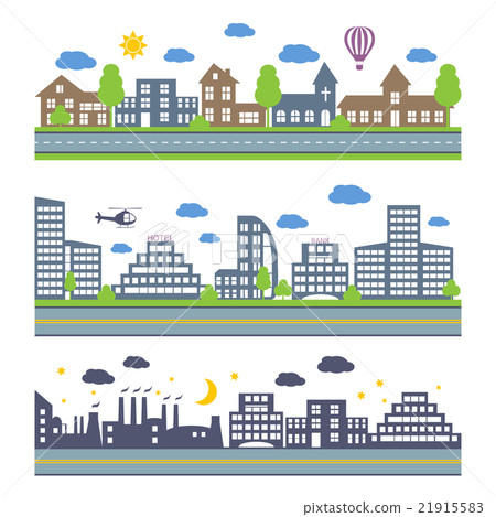 City Skylines vector icons set.  21915583