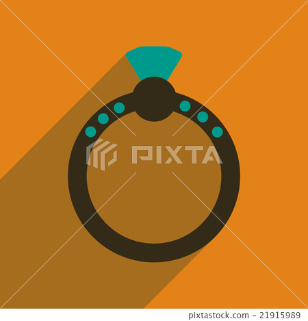 Flat icon with long shadow Diamond ring Flat icon with long shadow Diamond ring 21915989