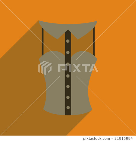 Flat icon with long shadow lady blouse Flat icon with long shadow lady blouse 21915994