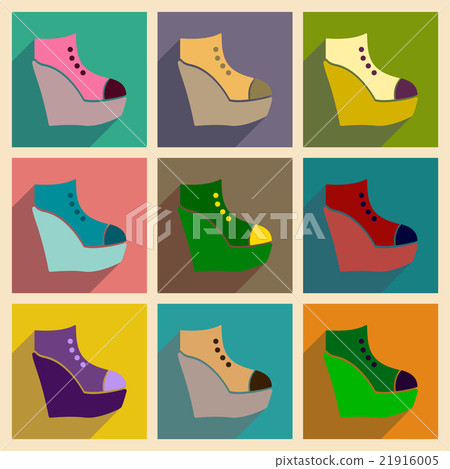 Concept of flat icons with long shadow platform Concept of flat icons with long shadow platform 21916005