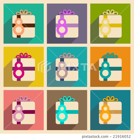 Concept of flat icons with long shadow Women's Day Concept of flat icons with long shadow Women's Day 21916052