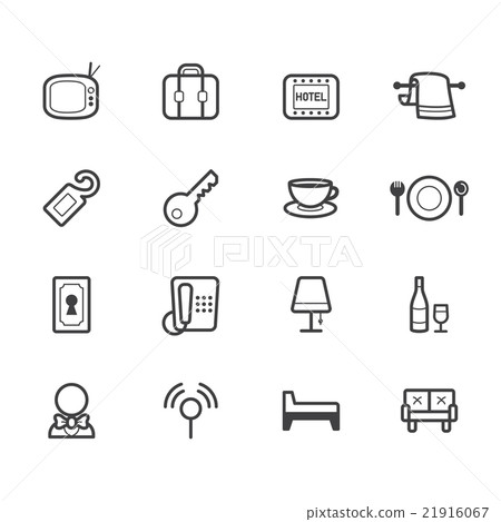 hotel element vector black icon set on white bg 21916067