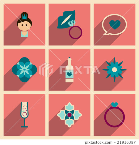 Concept of flat icons with long shadow Woman's Day 21916387