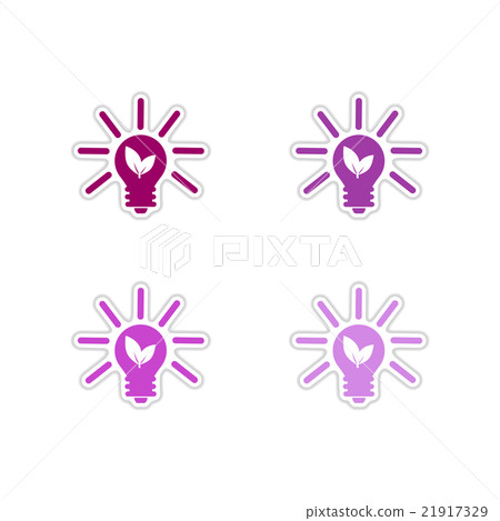 Set of paper stickers on white background eco 21917329