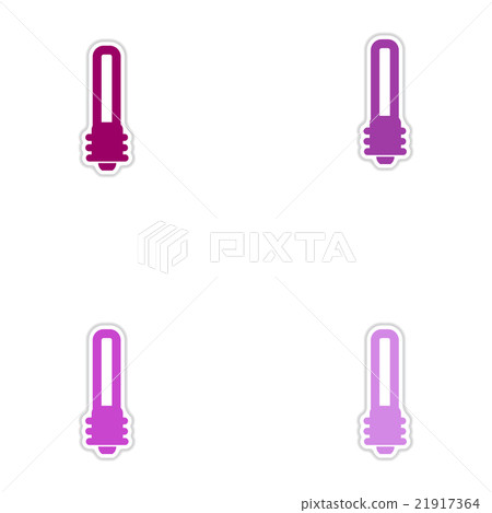 Set of paper stickers on white background eco 21917364