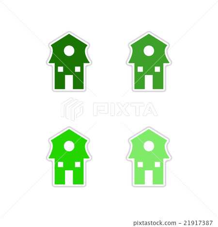 Set of paper stickers on white background Dutch 21917387