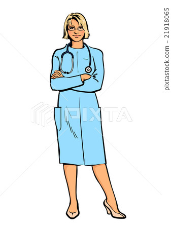 Female doctor standing with his arms crossed 21918065