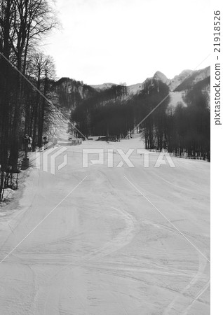 Winter landscape of ski resort in Sochi 21918526