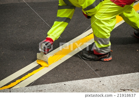 painters in the street at bus station painters in the street at bus station 21918637