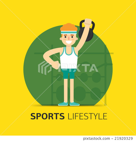 Gym bodybuilding concept design. Vector flat. 21920329