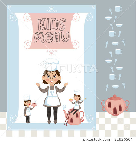 Colorful kids meal menu bitmap template 21920504