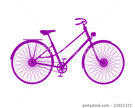 Silhouette of retro bicycle in purple design Silhouette of retro bicycle in purple design 21921372
