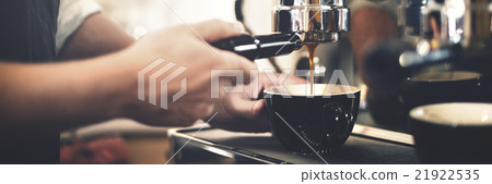 Barista Machine Coffee Counter Espresso Pour Concept 21922535