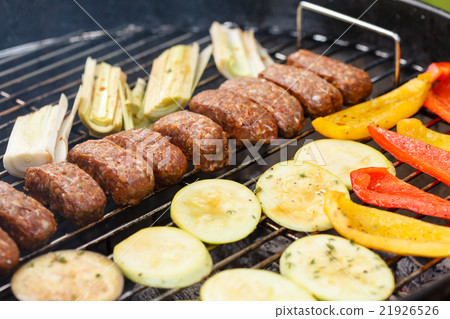 grilled kebab and vegetables grilled kebab and vegetables 21926526