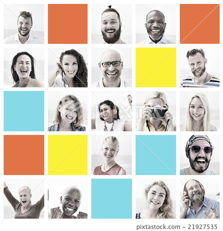 People Set of Faces Diversity Human Face Concept 21927535