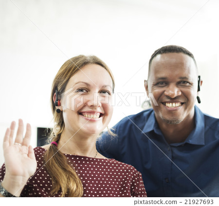 Colleague Friends Smiling Cheerful Workplace Concept 21927693