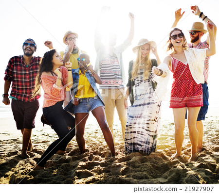 Teenagers Friends Beach Party Happiness Concept 21927907