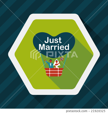 wedding couple flat icon with long shadow,eps10 - Stock Illustration ...