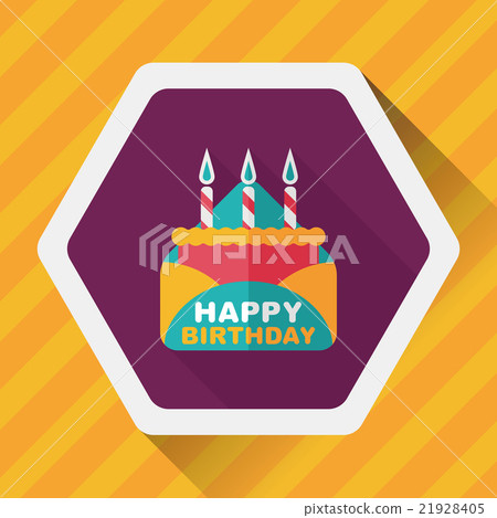 birthday card flat icon with long shadow,eps10 - Stock Illustration ...