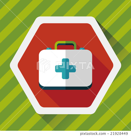 first aid kit flat icon with long shadow 21928449
