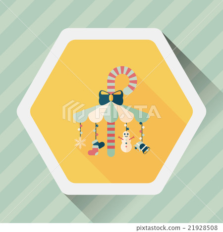 Decorative candy cane flat icon with long... - Stock Illustration ...