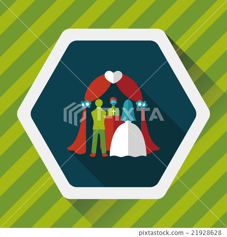wedding ceremony flat icon with long shadow,eps10 21928628