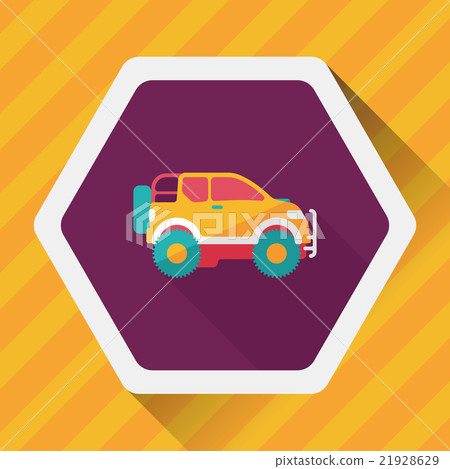 Transportation Sports Utility Vehicle flat icon with long shadow 21928629