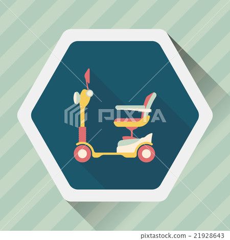 Transportation scooter flat icon with long shadow,eps10 Transportation scooter flat icon with long shadow,eps10 21928643