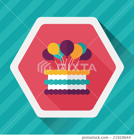 birthday cake flat icon with long shadow,eps10 21928644