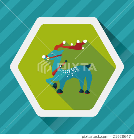 Reindeer flat icon with long shadow eps10 Reindeer flat icon with long shadow eps10 21928647