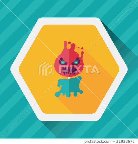 Halloween flame devil flat icon with long shadow,eps10 21928675