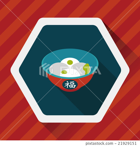 Chinese New Year tangyuan flat icon with long shadow,eps10 Chinese New Year tangyuan flat icon with long shadow,eps10 21929151