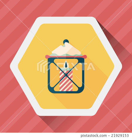 Christmas candle flat icon with long shadow,eps10 21929153