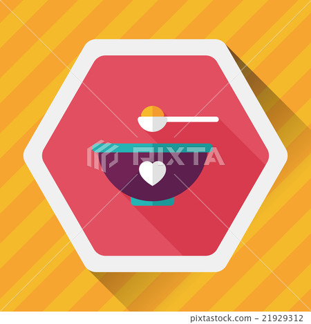 baby food bowl flat icon with long shadow,eps10 21929312