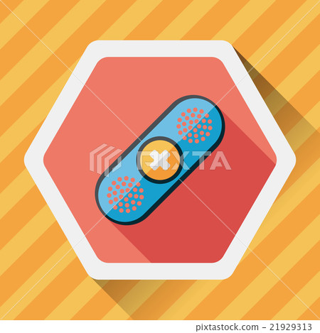 medical bandage flat icon with long shadow 21929313