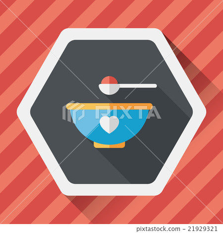 baby food bowl flat icon with long shadow,eps10 21929321